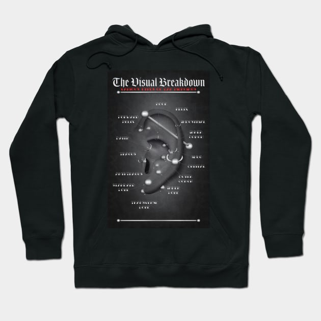 Grunge Ear Piercing Chart Hoodie by Jarrodjvandenberg